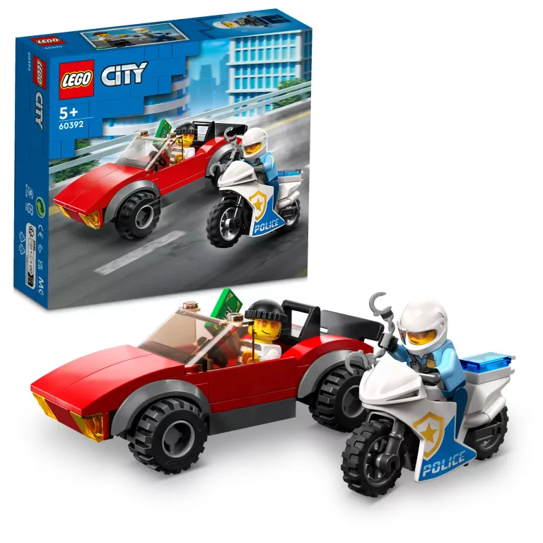 LEGO® City Police. Motocykl policyjny – pościg za samochodem. 60392 - tantis.pl