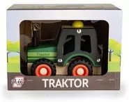 Drewniany traktor z oponami - tantis.pl