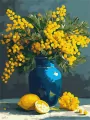 Malowanie po numerach - Mimoza i cytryny 30x40cm - tantis.pl