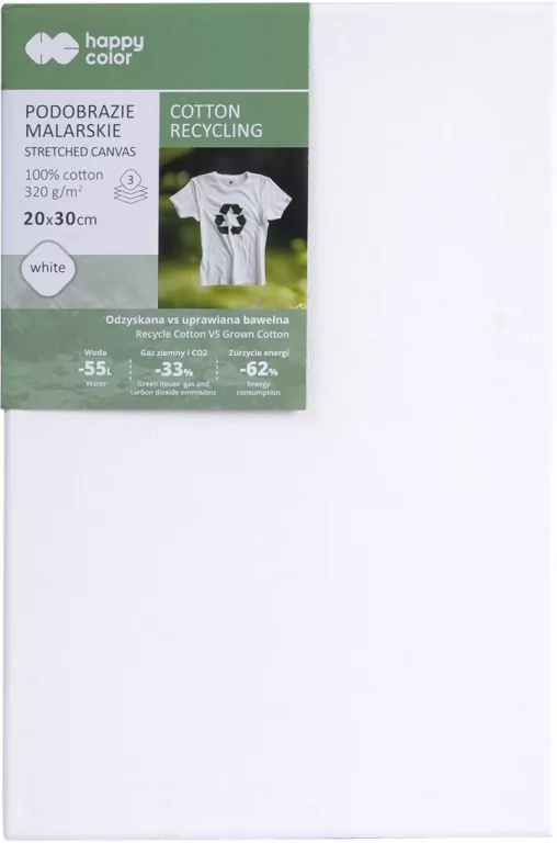 Podobrazie malarskie bawełna z recyclingu 20X30cm Happy Color - tantis.pl