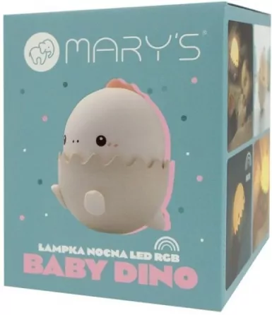Lampka nocna LED baby dino różowy - tantis.pl