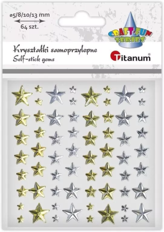 Kryształki samoprzylepne Gwiazdki mix 25szt - tantis.pl
