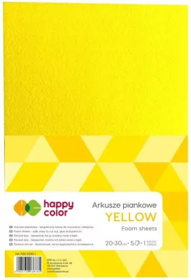 Arkusze piankowe A4 żółte HAPPY COLOR