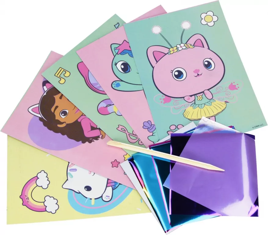 Zestaw kreatywny wydrapywanka z wyklejanką metaliczną - tantis.pl