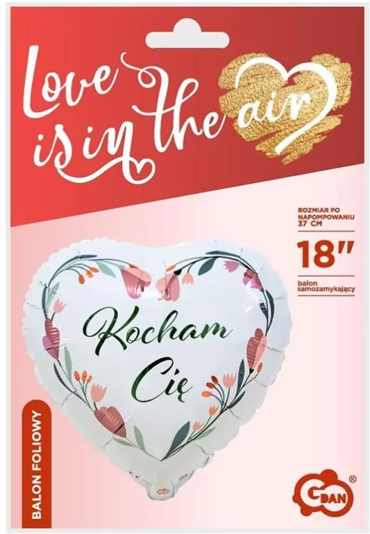 Balon foliowy Kocham Cię białe serce - tantis.pl