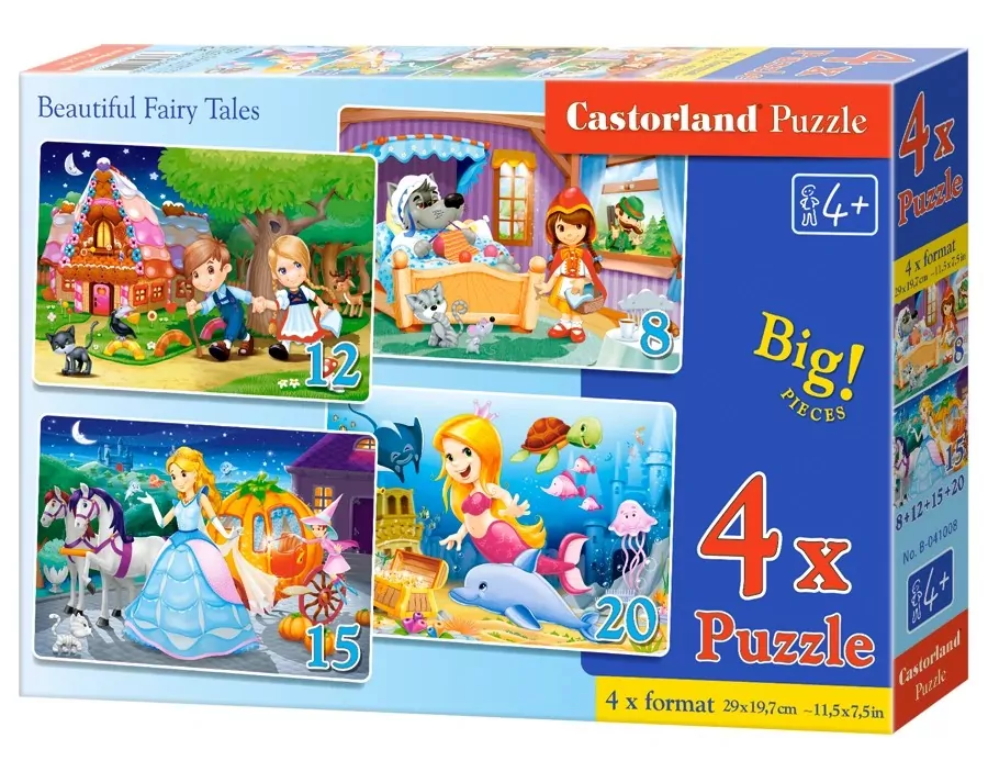Puzzle x 4. Beautiful Fairy Tales. Baśnie. - tantis.pl