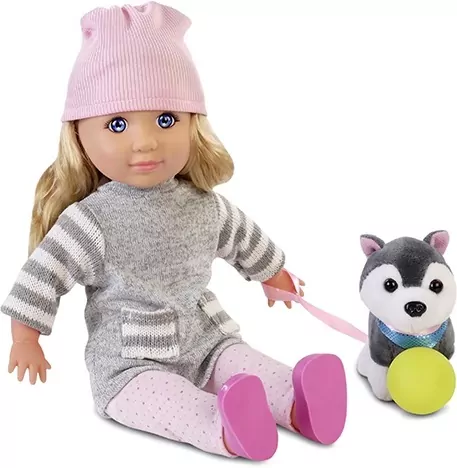 Lalka Natalia z pieskiem pluszowym 35cm - tantis.pl