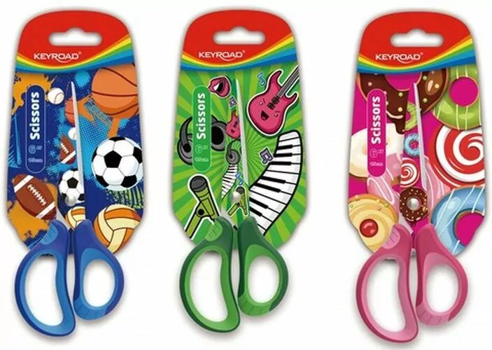 Nożyczki szkolne tatto soft 15 cm keyroad blister - tantis.pl