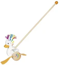 Drewniana kaczka Lou na patyku Goki