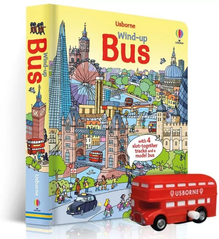 Wind-up bus book with slot-together tracks - tantis.pl