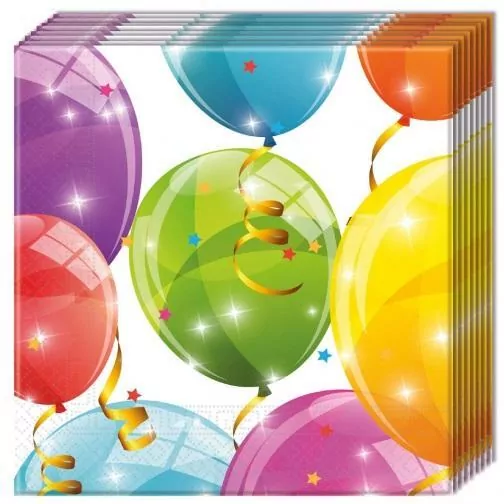 Serwetki Sparkling Balloons 33x33cm - tantis.pl