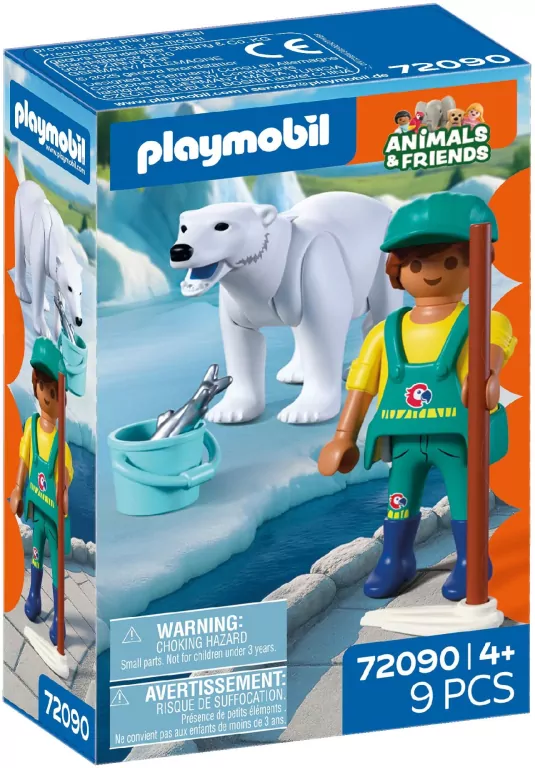 Playmobil Zoo Niedźwiedź polarny i opiekun 72090 - tantis.pl