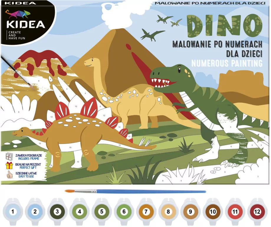 Derform. Obraz malowanie po numerach. Dinozaury - tantis.pl