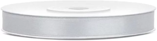 Tasiemka satynowa, srebrna 6mmx25m - tantis.pl