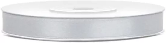 Tasiemka satynowa, srebrna 6mmx25m