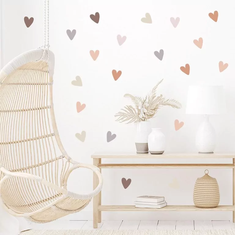 Naklejki na ścianę do pokoju dziecka serca boho - tantis.pl