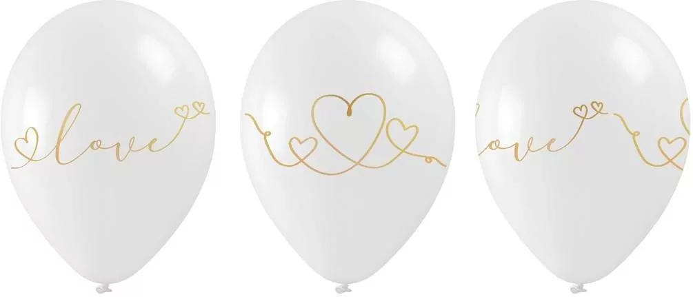Balony ze złotym walentynkowym nadrukiem - tantis.pl