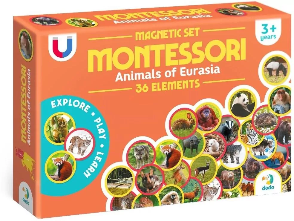 Zestaw magnesów Montessori Zwierzęta Eurazja - tantis.pl