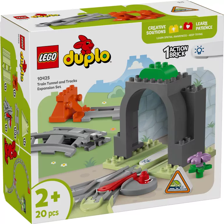LEGO® Duplo. Tunel i tory kolejowe — zestaw rozszerzający 10425 - tantis.pl
