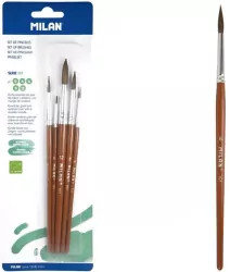 Pędzle okrągłe z włosia koziego. Seria 101. 5 sztuk