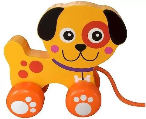 Piesek drewniany do ciągnięcia