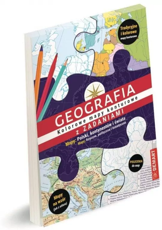 Geografia z zadaniami. Kolorowe mapy konturowe - tantis.pl