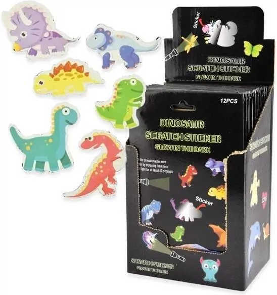 Naklejki zdrapki świecące w ciemności Dinozaury - tantis.pl