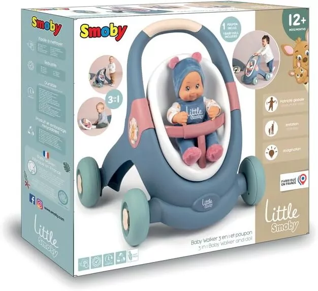 Smoby. Chodzik 3w1 z lalką - tantis.pl