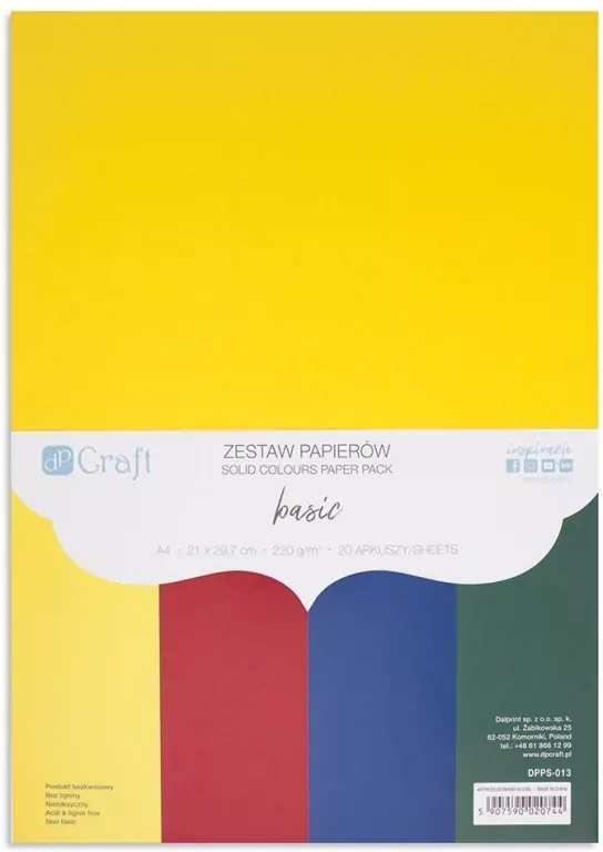 Zestaw papierów A4 20 arkuszy basic 220g - tantis.pl