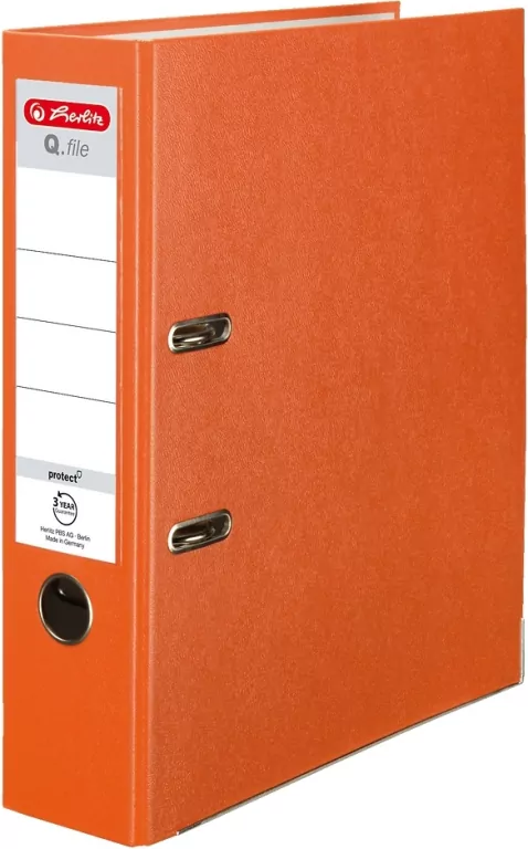 Segregator A4 8cm PP pomarańczowy Q file - tantis.pl