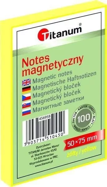 Notes elektorstatyczny 50x75mm 100K, żółty - tantis.pl