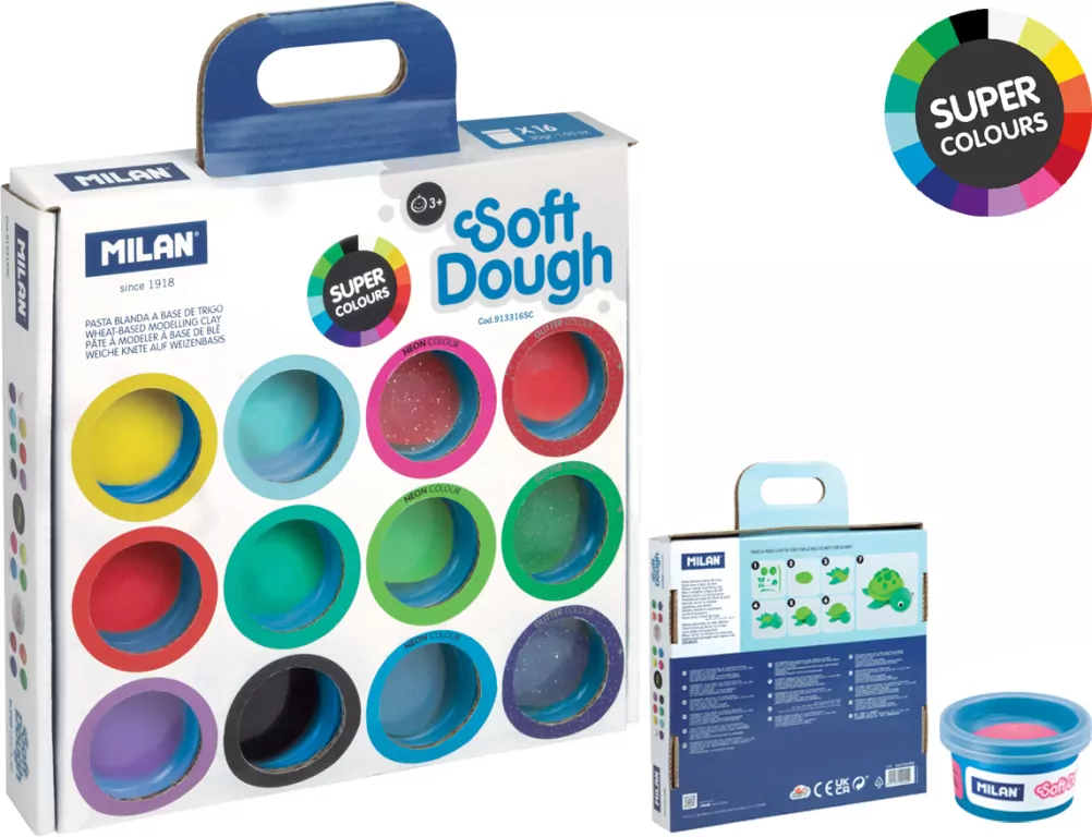 Ciastolina Super Colours 16 kolorów x 30 g - tantis.pl