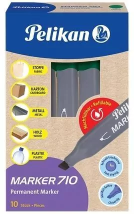Marker 710 permanentny zielony (10szt) PELIKAN - tantis.pl