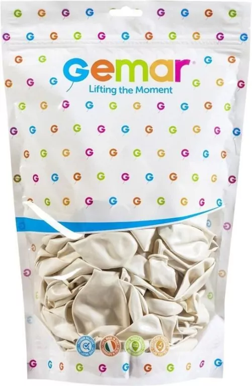 Balony metaliczne 33cm. Perłowo białe - tantis.pl