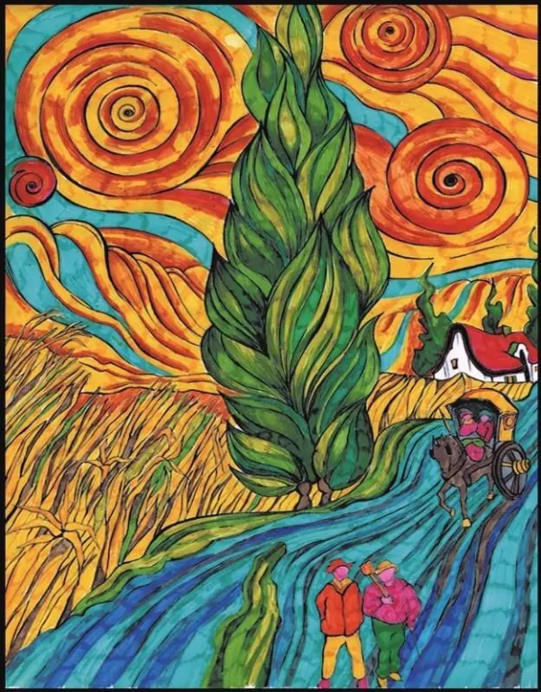 Kolorowanka welwetowa 47x35 Van Gogh. Droga z... - tantis.pl