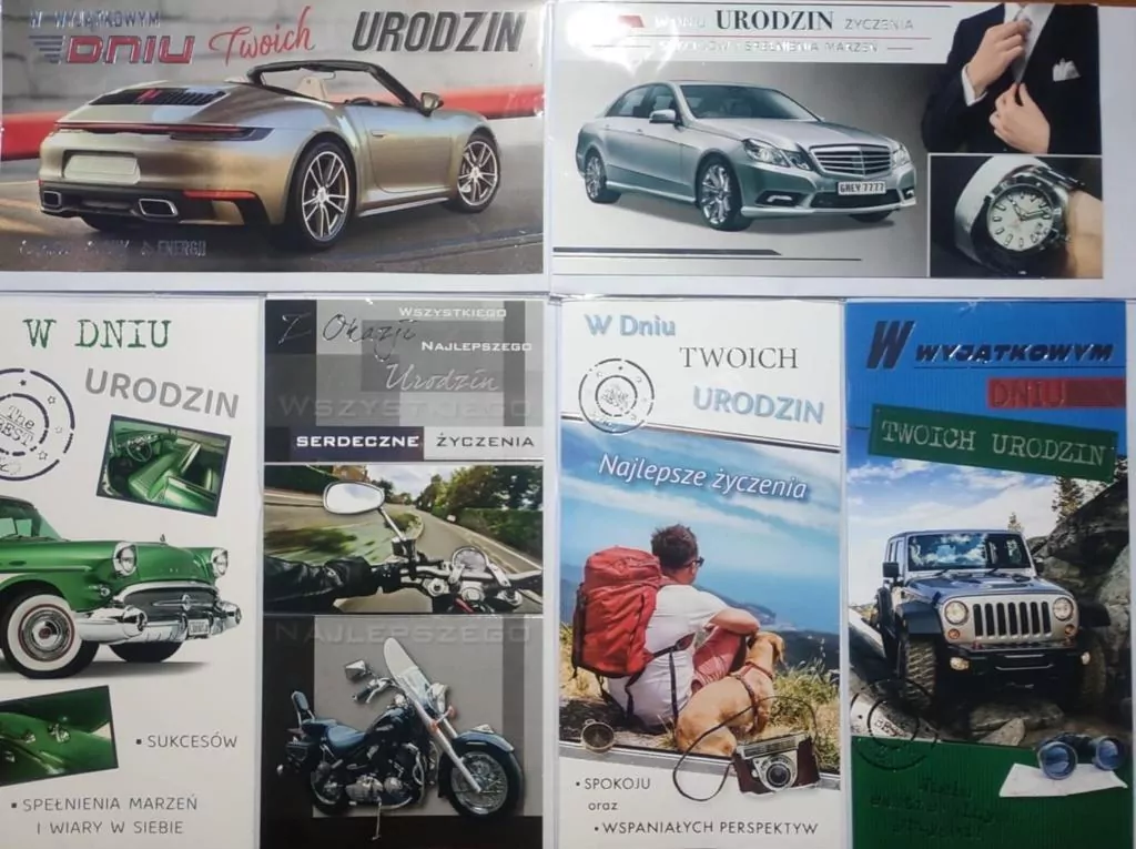 Karnet Urodziny męskie DL + koperta Panorama mix - tantis.pl