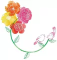 Karnet Swarovski kwadrat CL2617 Kolorowe kwiaty - tantis.pl