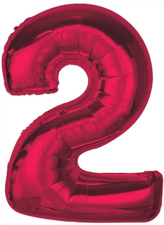 Balon foliowy cyfra 2 czerwona Smart 92cm - tantis.pl