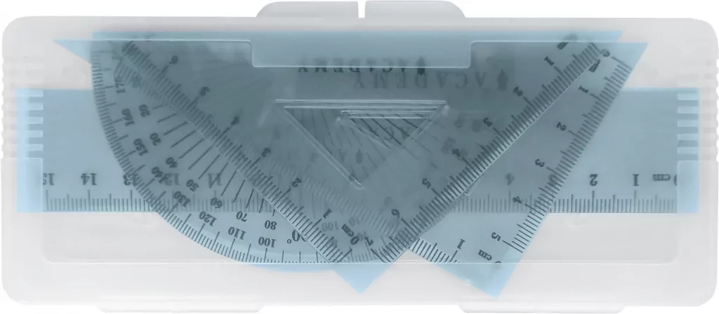Zestaw geometryczny Academy z linijką 15cm mix - tantis.pl