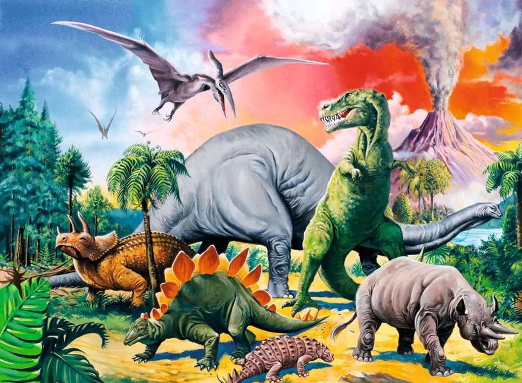 Puzzle 100. Pośród dinozaurów - tantis.pl