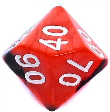 Komplet kości RPG. Czerwono-czarne. Dwukolorowe. REBEL - tantis.pl