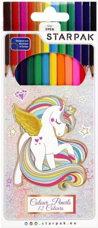 Kredki ołówkowe. Unicorn. 12 kolorów - tantis.pl