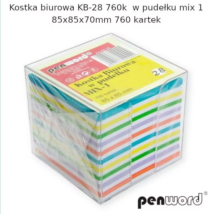 Kostka biurowa w pudełku mix 85x85x70mm 760K - tantis.pl
