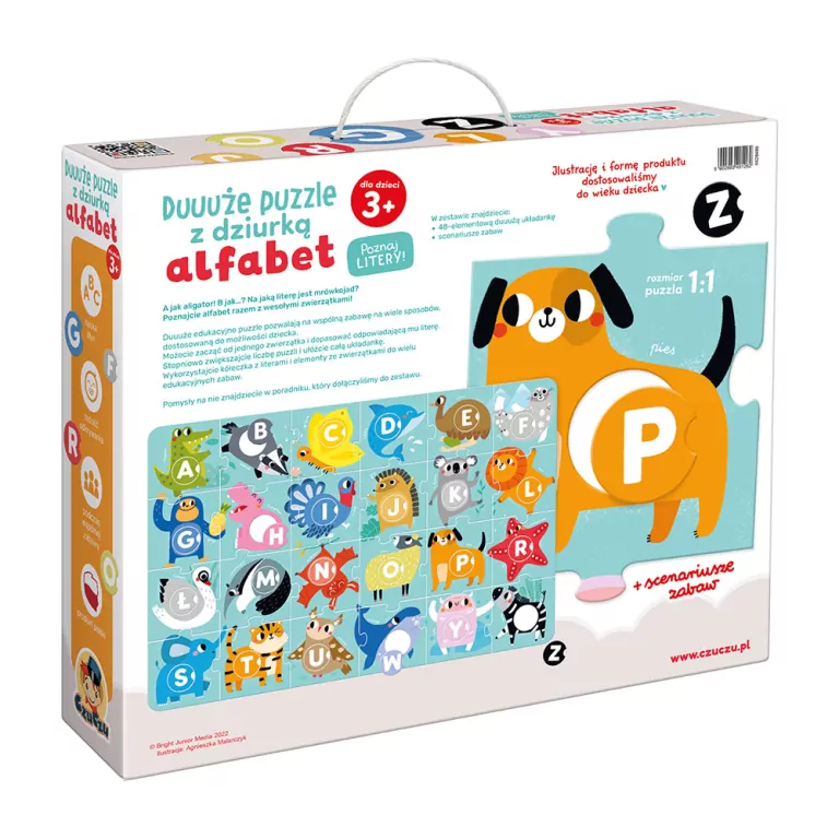CzuCzu. Alfabet. Duuuże puzzle z dziurką - tantis.pl