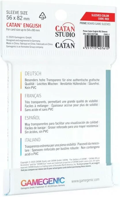 Koszulki na karty Catan 56x82mm 60 sztuk - tantis.pl