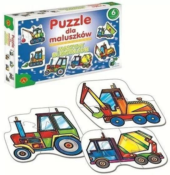 Puzzle dla maluszków. 27 elementów. Maszyny budowlane - tantis.pl