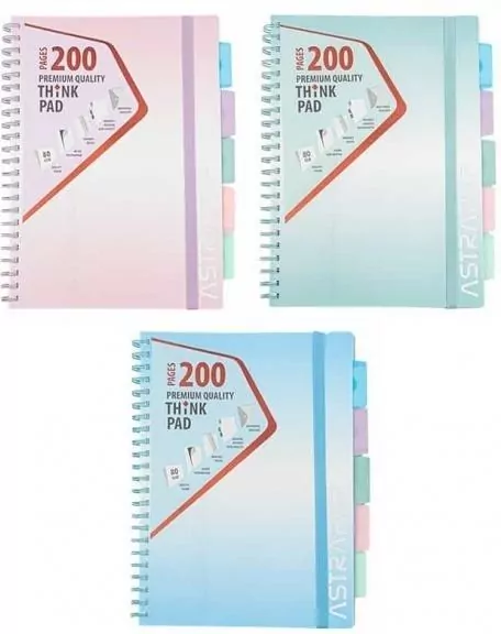 Kołozeszyt A4/200k linia PP Ombre Pastel mix ASTRA - tantis.pl