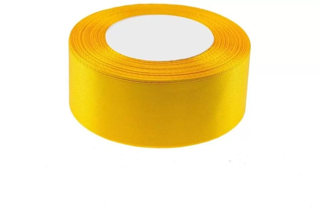 Wstążka satynowa, żółta 50mmx32m - tantis.pl