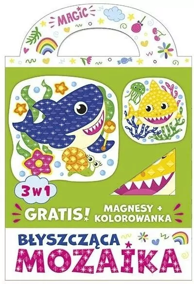 Błyszcząca mozaika 3w1 - Kolorowe rekiny - tantis.pl