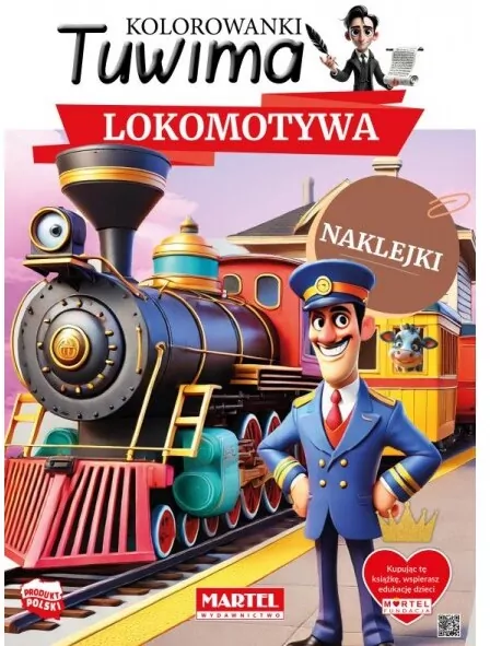 Kolorowanki Tuwima. Lokomotywa z naklejkami - tantis.pl